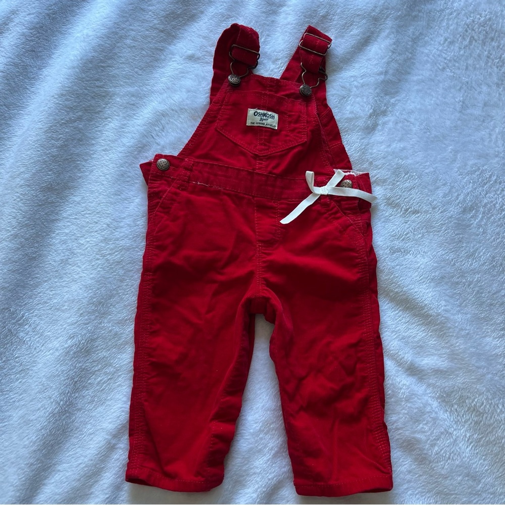 OshKosh B'gosh Vibrant Red Corduroy Overalls